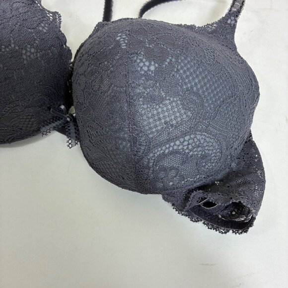 Y2K Victoria’s Secret Angels Lace Push-up Bra Gray 36B Coquette - Picture 4 of 10
